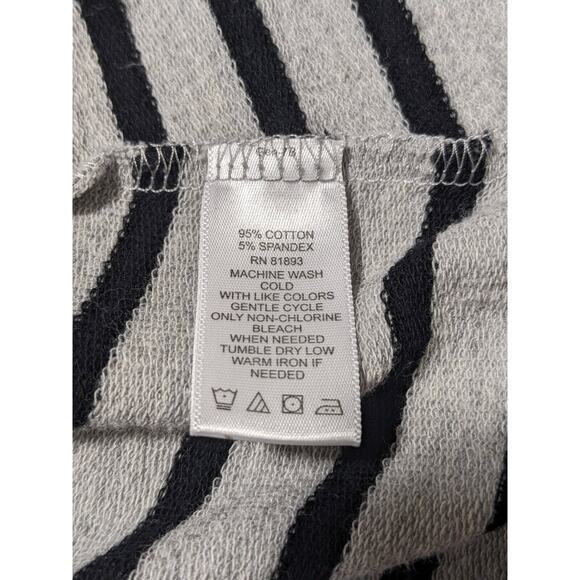 Denim & Co. Active Open Front Cardigan Women 2X Striped French Terry Drape Front - Picture 12 of 16
